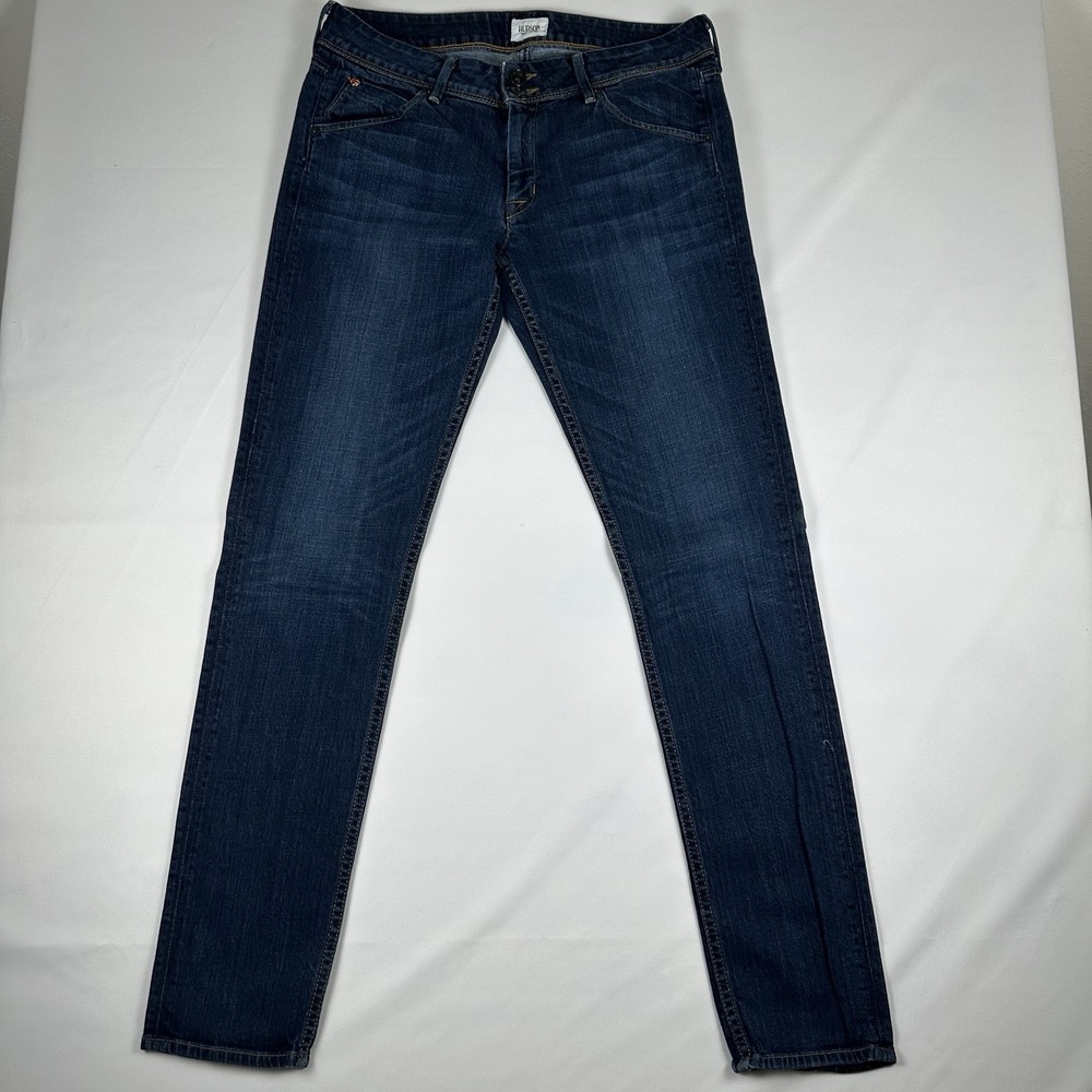 Hudson Women's Jeans Size 29 Dark Wash Skinny Leg Distressed Low Rise RN 107906